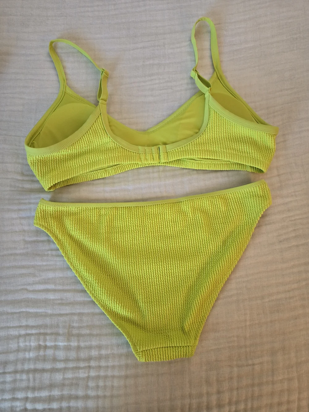 Aerie Neon Yellow & Blue Tye-Dye Bikinis-Set Of 2 (XL Tops/L Bottoms) - Picture 2 of 8